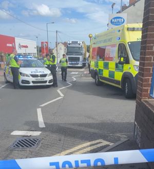 The scene of the collision