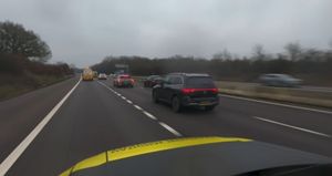 Vehicles close following and hard braking on the M6