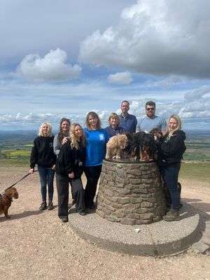The Forget Me Not Families Uniting group at the top of the Wrekin