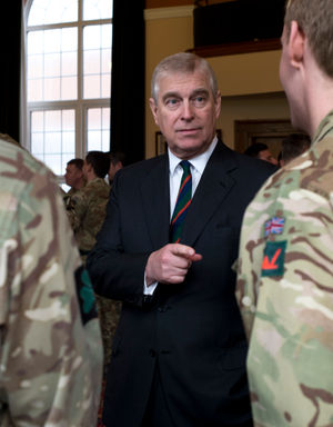 The Duke of York during his visit to Clive Barracks, Tern Hill