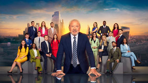 Lord Alan Sugar with candidates from series 19 of The Apprentice