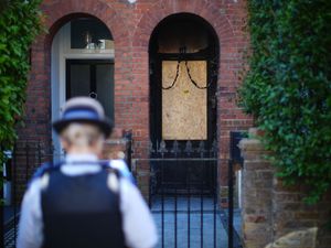 A view of the entrance to Sir Keir Starmer’s house in Kentish Town, north London after a suspected arson attack. Emergency services were called to blazes at the doors of two homes in north London within 24 hours of each other