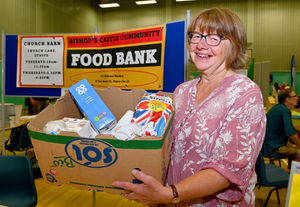 Bishop's Castle Community Celebration Day at SpArC Theatre, Bishops Castle. Jo Pritchard from Bishop's Castle Community Food Bank..