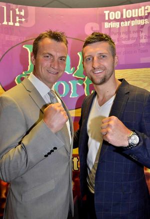 Champions - British world title holders Richie Woodhall, from Telford, and Carl Froch in Cannock.