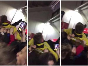 Supporting image for story: Wolves fans hoist steward high during celebrations over FA Cup win - WATCH