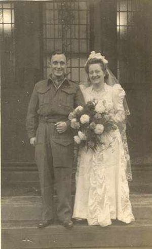 Jack and Lilian on their wedding day in Old Hill