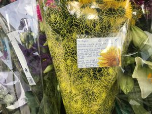 Tributes at the scene of the crash in Upper Gornal