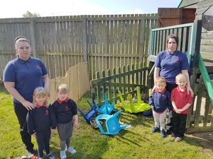 Supporting image for story: Upset as vandals target Oswestry nursery play area