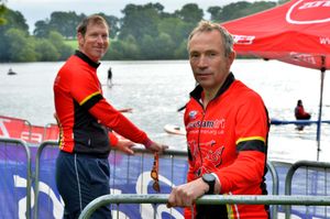 Christian Edwards and Andrew Neale from Wrexham Tri at a previous triathlon