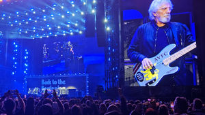 Geezer Butler's Aston Villa bass in club colours