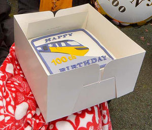 Former train driver Stan was delighted by his cake.