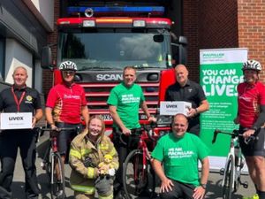 Supporting image for story: Firefighters take on gruelling bike challenge for lifesaving charities