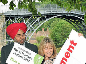 Supporting image for story: Iron Bridge all lit up for heritage festival
