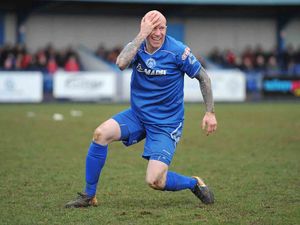 Supporting image for story: Halesowen Town's Lee Hughes praised for No.9 Derby performance
