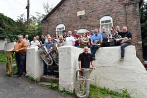 Jackfield Brass Band musicians celebrating the 200th anniversary of the former Wesleyan Chapel in Coalford. Picture by David Bagnall.
