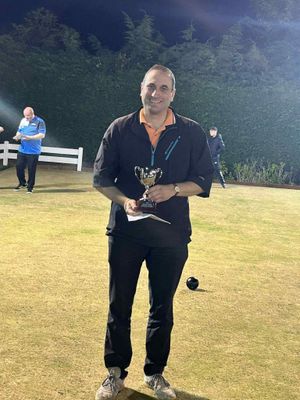 Shifnal star – Clay Flattley with the Beryl Taylor Trophy