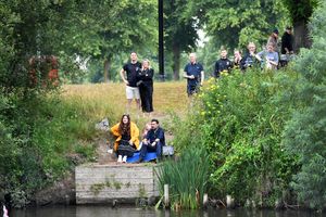 Spectators were glued to the dragon boat racing from both sides of the river