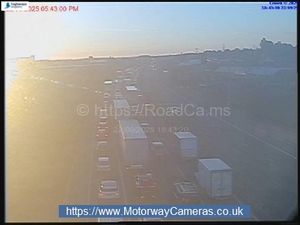 Queues of traffic near junction seven