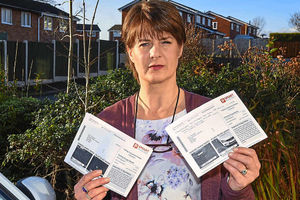 Stirchley resident Tracy Newdell is pictured with two fines she was sent after visiting Asda twice in a day