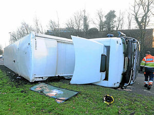 Supporting image for story: Delays after car parts lorry overturns leaving M5