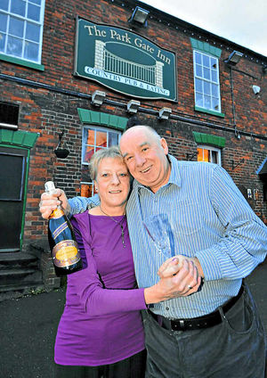 Paul and Joan Donner outside their pub