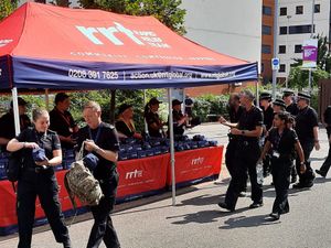 Supporting image for story: Care kits help police officers with basics during Games