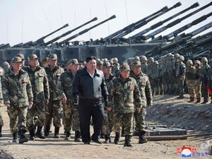 Supporting image for story: North Korea says front-line units ready to strike South if more drones appear