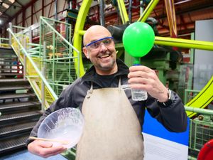 Hugh Simmons, Learning Officer at IGMT, prepares for Kitchen Science at Enginuity, February half term