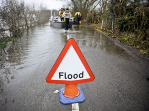 A flood warning sign
