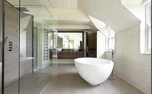 Clean lines – one of the bathrooms at the luxury property