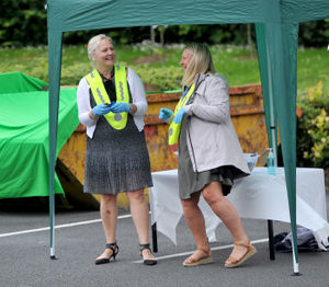 Staff members were enjoying the event 