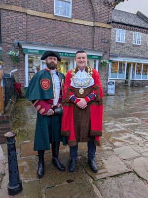 Dan Thomas with town crier Joffrey Watson