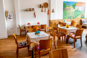 The restaurant's layout. 