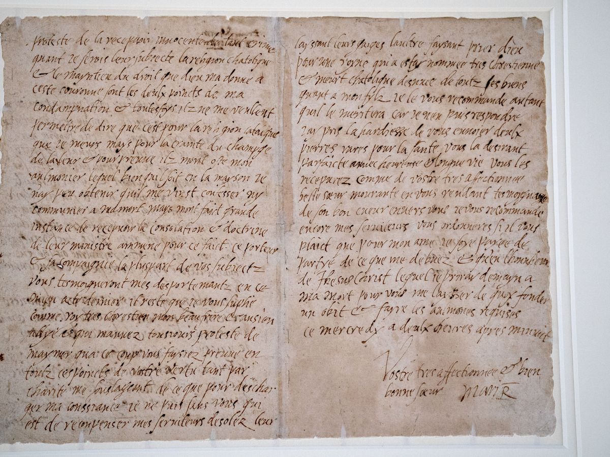 Mary Queen of Scots&rsquo; last letter to go on show for first time in nearly a decade