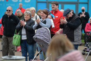 Crowds gathered to see the ceremony
