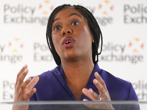 Conservative Party leader Kemi Badenoch delivers a speech at Policy Exchange in Westminster