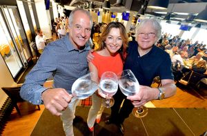 Wolves legend Steve Bull with broadcaster Suzi Perry and her father Tony