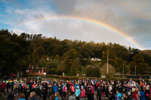 Around 250 people took part in Lingen Davies' first ever 'Titty Trail' in aid of Breast Cancer.