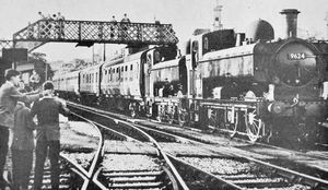 The last... but one? The Fisherman's Sunday Special leaves Bridgnorth station at 6.58pm on Sunday, September 8, 1963.