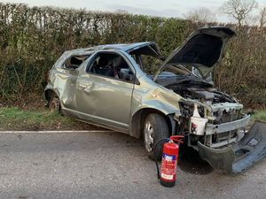 Supporting image for story: Driver escapes serious injury when car overturns in crash near Wem