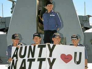 Supporting image for story: Sailor flying flag for her newborn niece