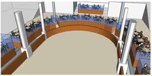 An architect's drawing of the proposed interior plans for the former Darlington Street Methodist Church in Wolverhampton city centre