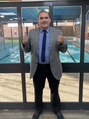 Rob Clark after the swim