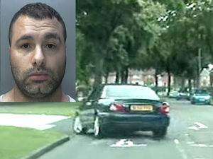 Supporting image for story: Watch this banned Jaguar driver speed off from police at up to 90mph