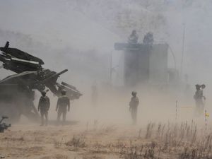 Supporting image for story: US and Philippine forces sink ship during drills in disputed South China Sea