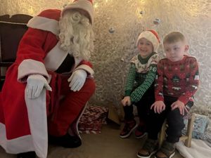 Supporting image for story: Knighton welcomed Santa days after its Christmas lights event was cancelled because of Storm Darragh