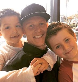 Chaplow with sons Elijah and Milo