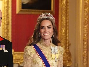 Supporting image for story: Trump calls Kate ‘so radiant and so healthy’ as she glitters in gold at banquet