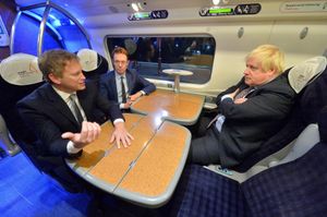 Boris Johnson and Grant Shapps with Andy Street in Wolverhampton in 2021