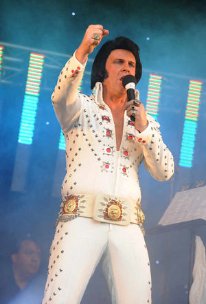 Paul Larcombe's Elvis tribute show got the crowd rocking